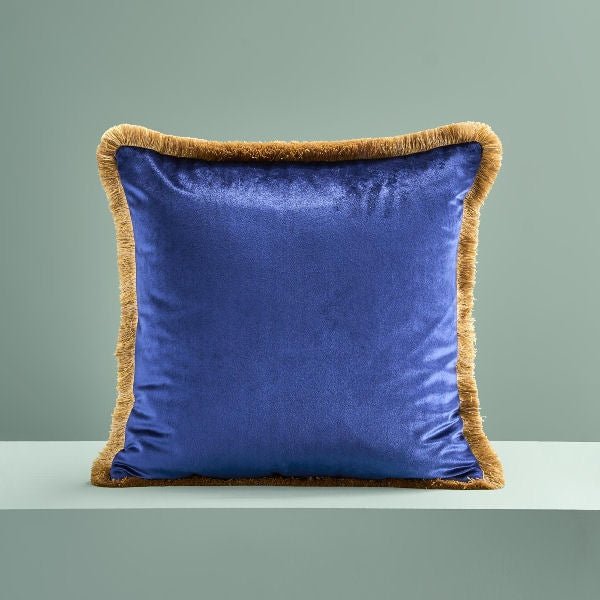 Design Cushion with Fringes Ararauna - |VESIMI Design| Luxury Bathrooms and Home Decor