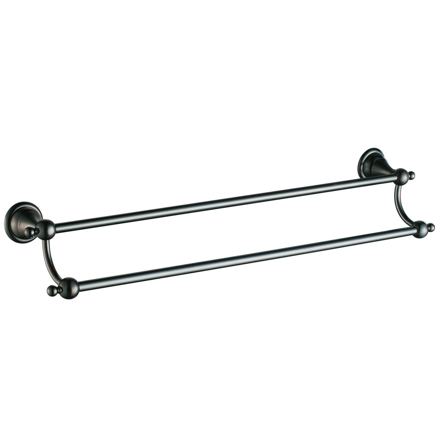 Mosazný dvojitý držák na ručník Double | olejem gumovaný bronz