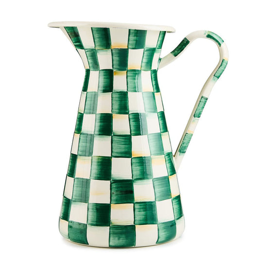 Velký smaltovaný džbán MacKenzie-Childs Emerald Check