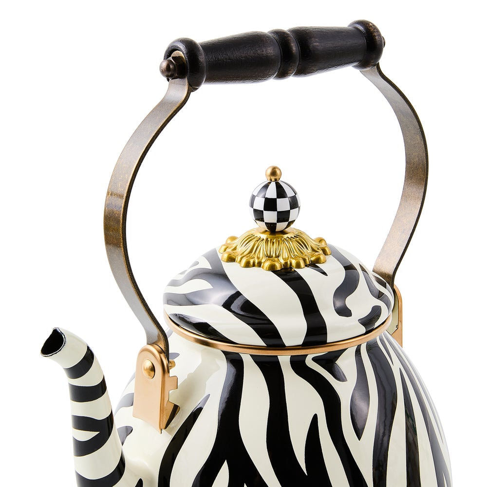 Smaltovaná konvice MacKenzie-Childs - limitovaná edice Zebra 1.89l