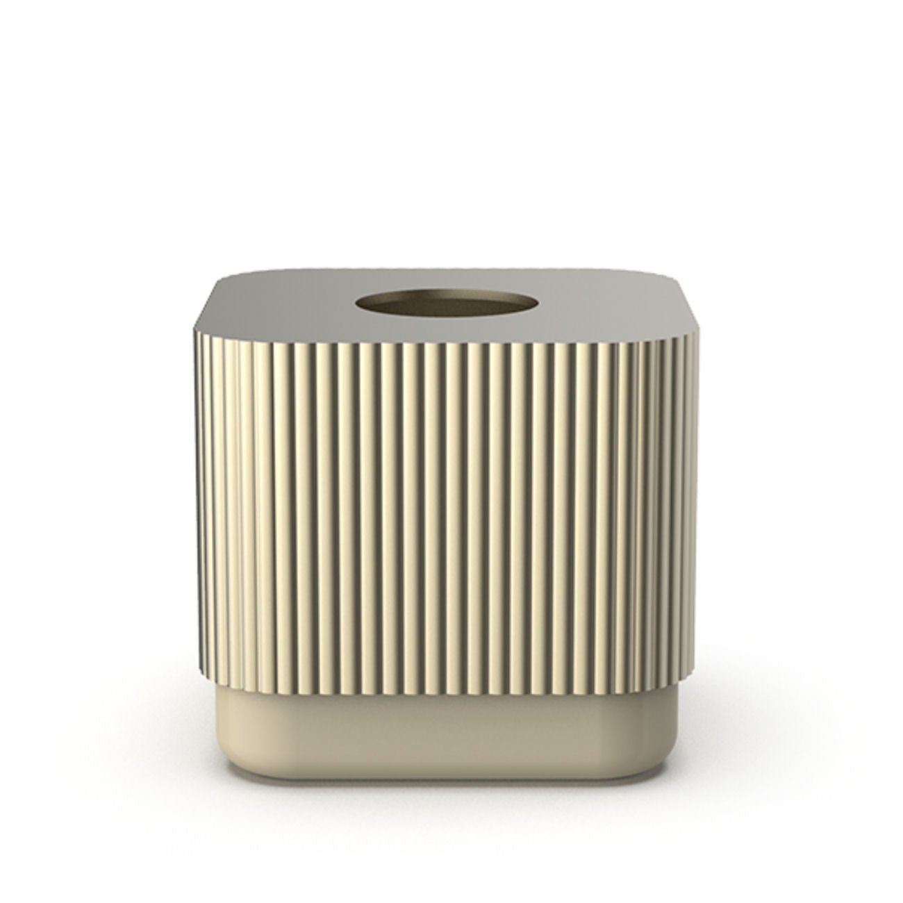 Luxury Aluminium & Porcelain Tissue Holder / Champagne Gold & Dune - |VESIMI Design| Luxury Bathrooms and Home Decor