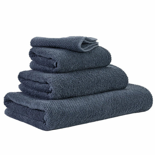 Luxusní džínově modrý ručník 307 Denim ze 100% egyptské bavlny Giza 70 s texturou Twill Waterfall Bathrooms