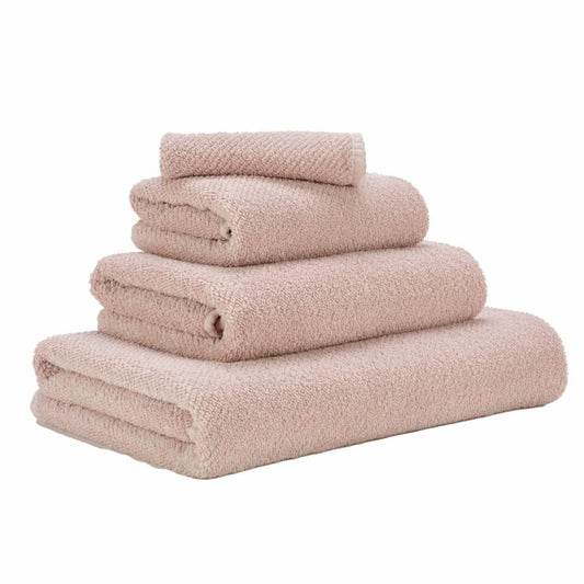 Luxusní světle růžový ručník 518 Primrose ze 100% egyptské bavlny Giza 70 s texturou Twill Waterfall Bathrooms