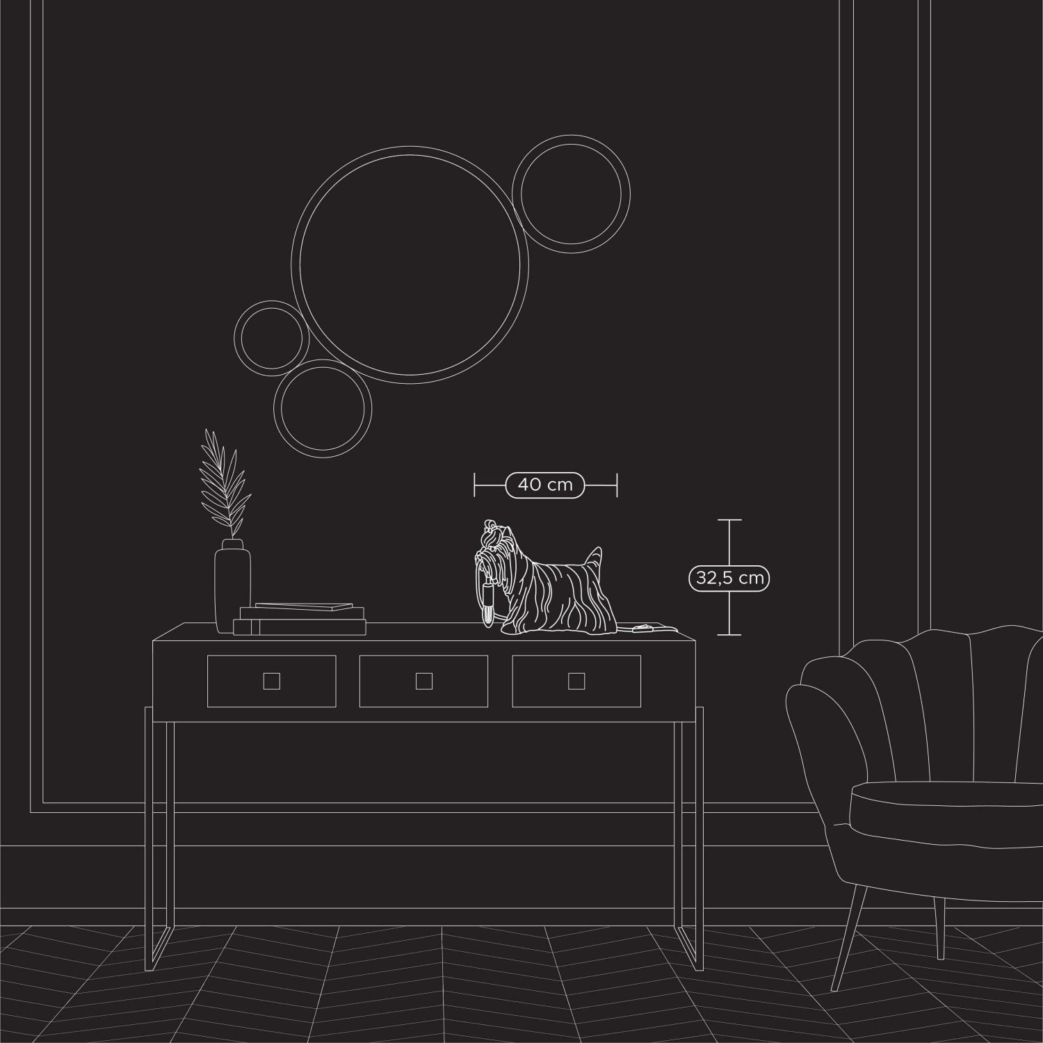 Luxusní zlatá stolní lampa Werner Voss ve tvaru psa Daisy z kolekce WERNS Waterfall Bathrooms