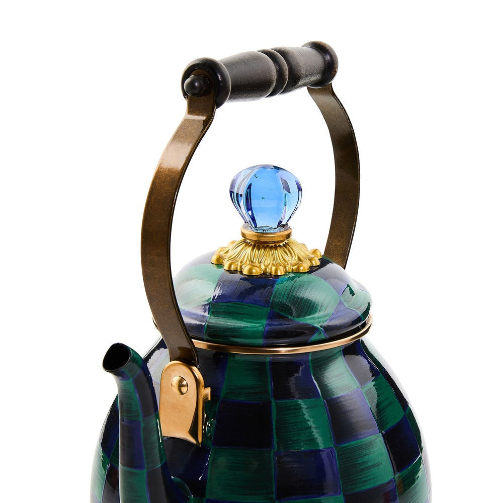 Smaltovaná konvice Juniper Check MacKenzie-Childs zelená