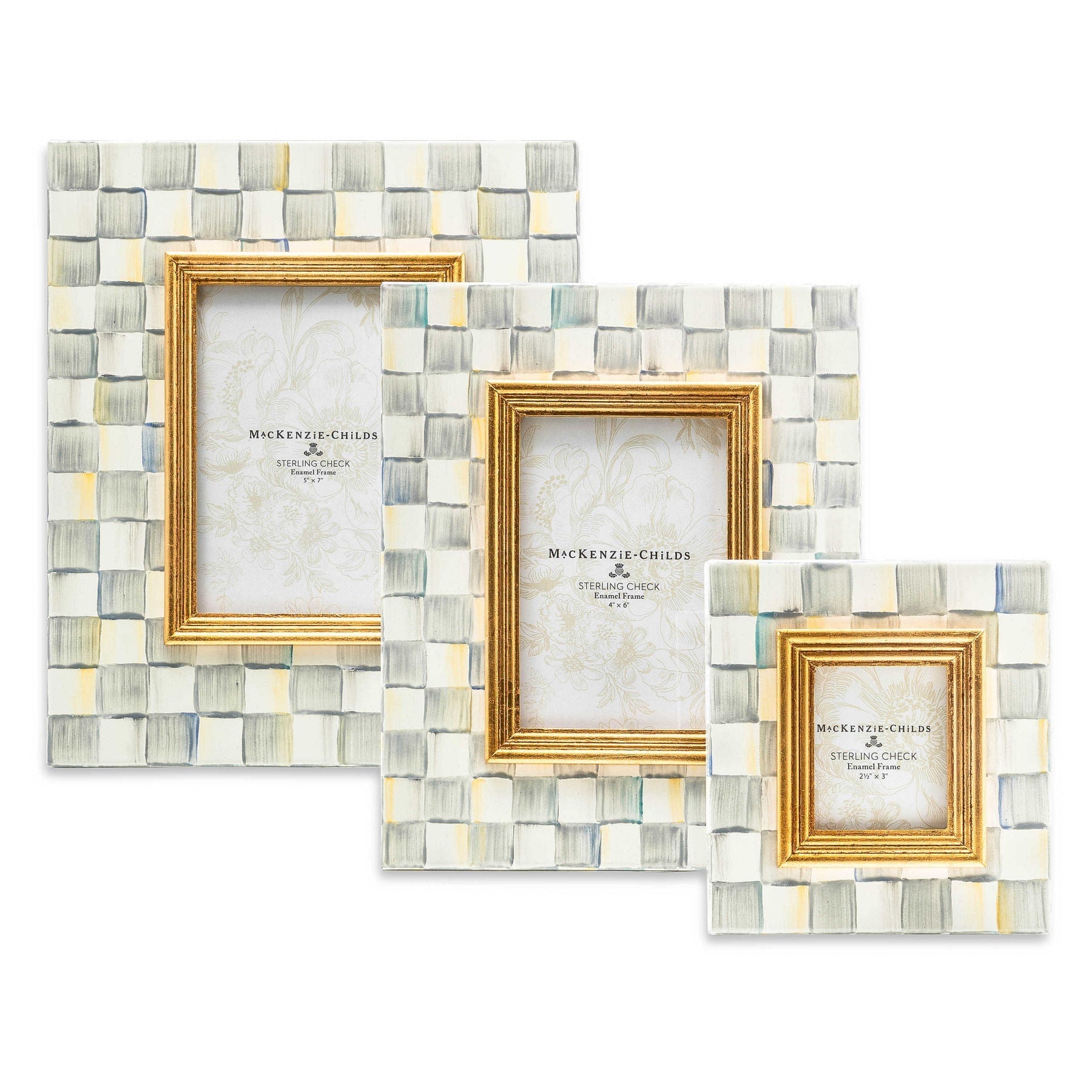 MacKenzie - Childs Sterling Check 5" x 7" Frame - |VESIMI Design| Luxury Bathrooms and Home Decor