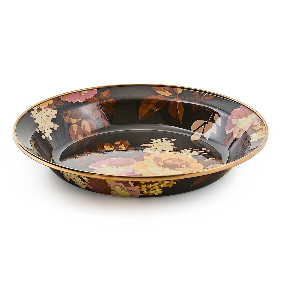 MacKenzie-Childs Pekáč na koláč Wild Rose Brown, smaltovaná ocel, květinový vzor, 24.13 cm, Waterfall Bathrooms