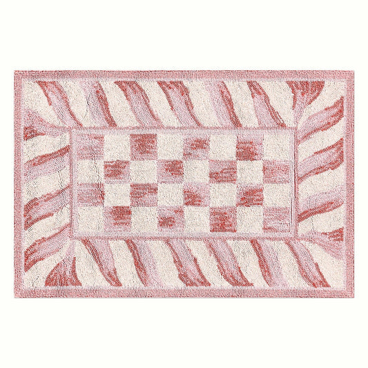 Rosy Check Rug 61 x 91cm (2' x 3') - |VESIMI Design| Luxury Bathrooms and Home Decor