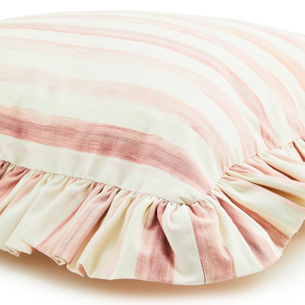 Rosy Stripe růžový prohovaný polštář MacKenzie-Childs