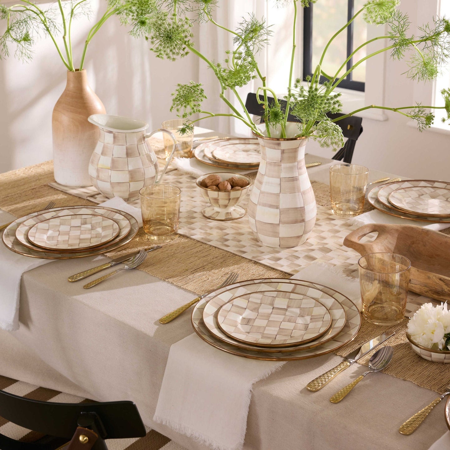 Dezertní talíř Mocha Check od MacKenzie-Childs