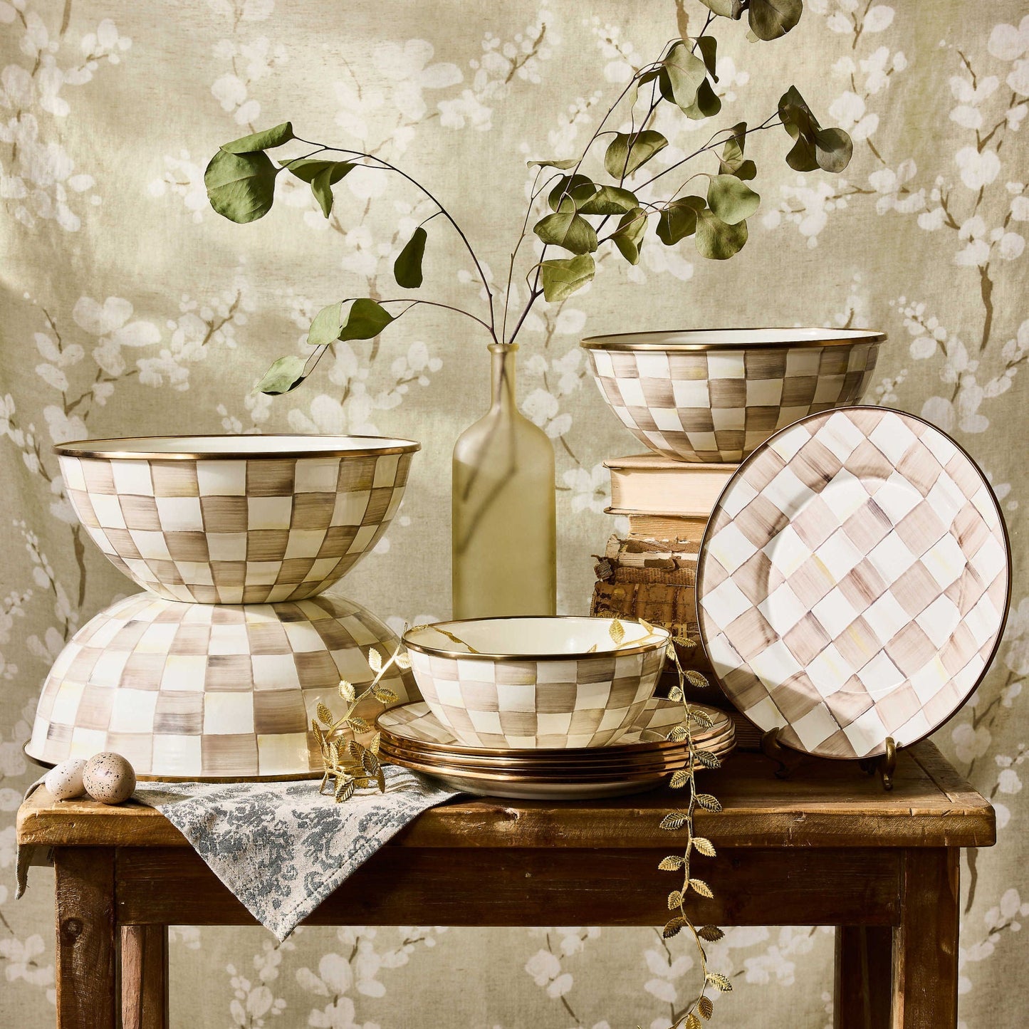 Dezertní talíř Mocha Check od MacKenzie-Childs