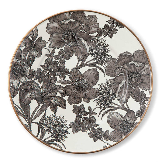 MacKenzie-Childs Smaltovaný talíř na salát/dezert Sterling English Garden, smaltovaná ocel, květinový vzor, 20.32 cm, Waterfall Bathrooms