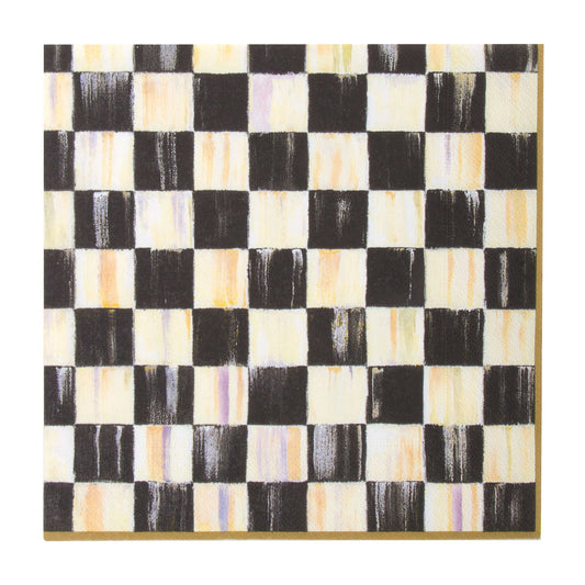 MacKenzie-Childs Stolní ubrousky Courtly Check 20 x 20 cm, třívrstvý papír, 20 ks, Waterfall Bathrooms