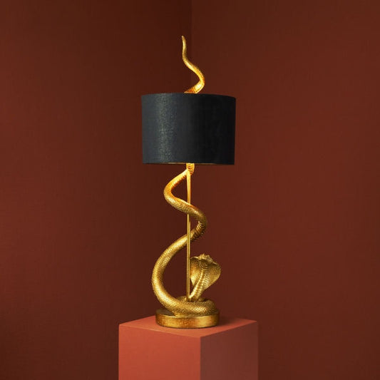 Stolní lampa Kobra Simon Antique Gold