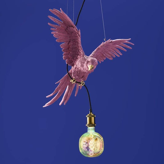 Stropní lampa papoušek Percy, růžová