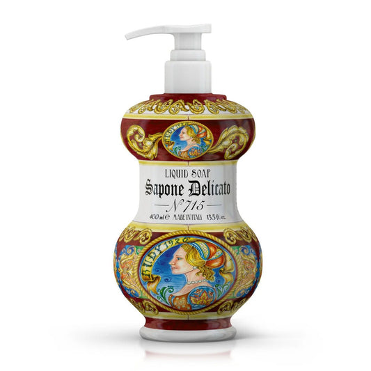 Tekuté mýdlo na ruce a obličej Rudy Profumi Gli Albarelli 715 Domina, s vůní Švestky, Bergamotu a Černé Růže, 400 ml.