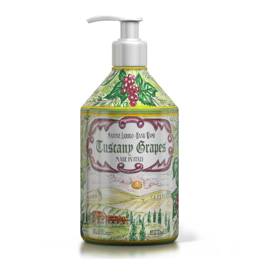 Tekuté mýdlo na ruce Rudy Profumi Tuscany Grapes, s vůní Hroznů a Vinné Révy, 500 ml, Waterfall Bathrooms.
