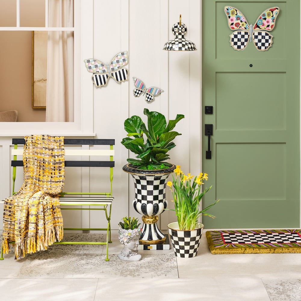 Courtly Check květináč na podstavci, MacKenzie-Childs