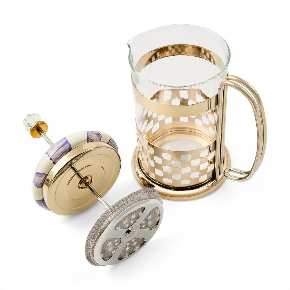 MacKenzie-Childs French press na kávu Violet Check