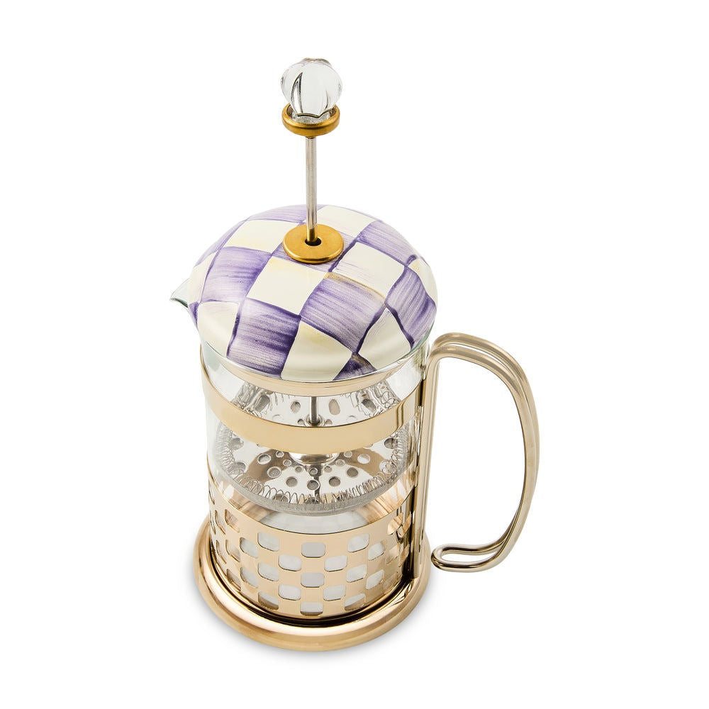 MacKenzie-Childs French press na kávu Violet Check