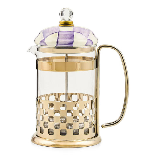 MacKenzie-Childs French press na kávu Violet Check