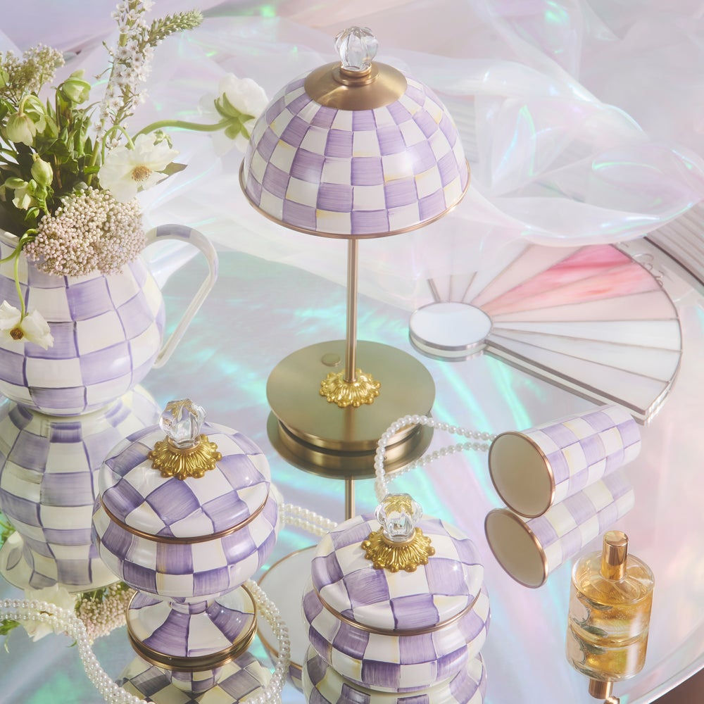Luxusní Led lampa Violet Check dobíjecí MacKenzie-Childs