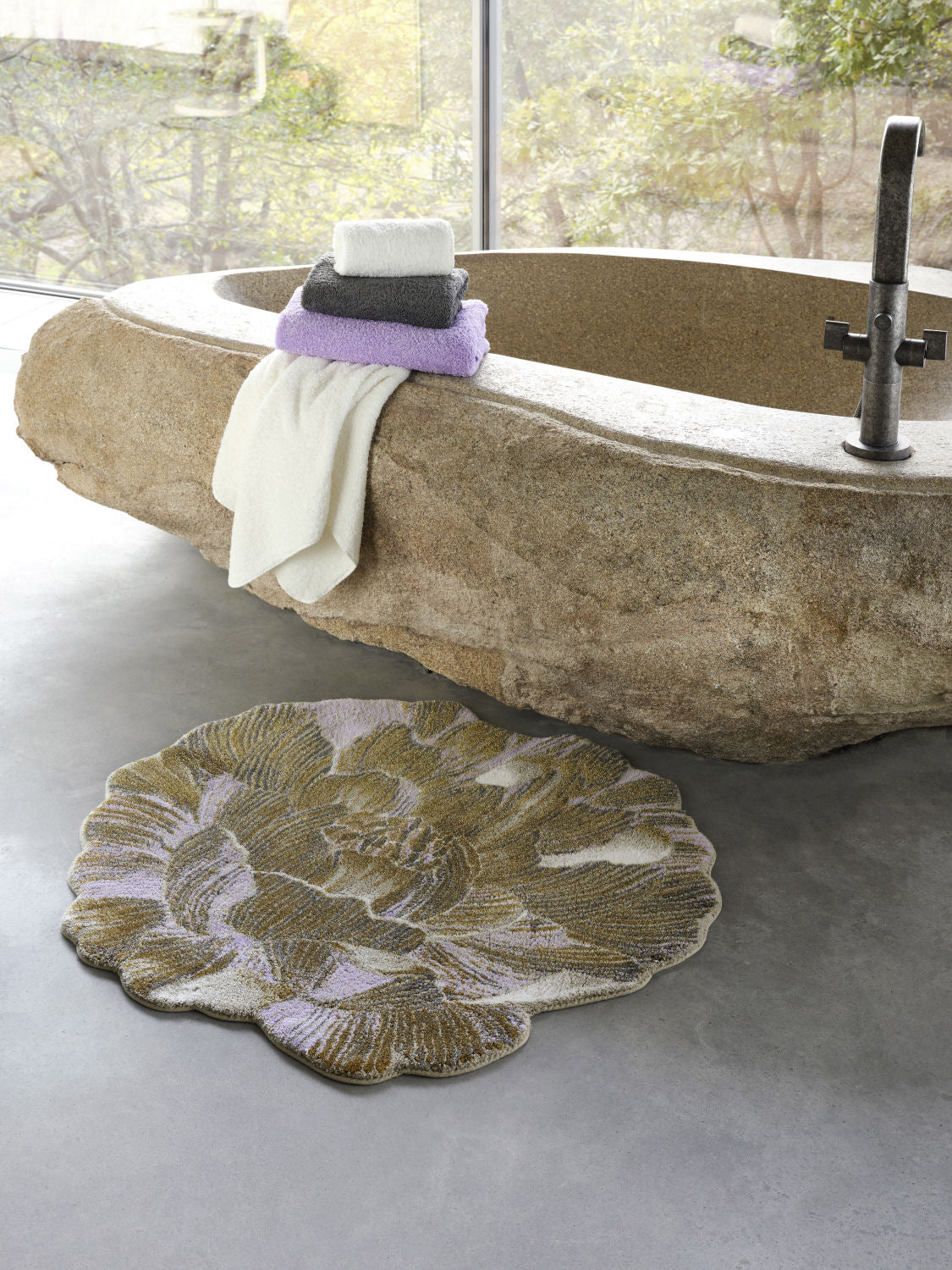 Luxusní koupelnové předložka fialová, zlatá Abyss & Habidecor
