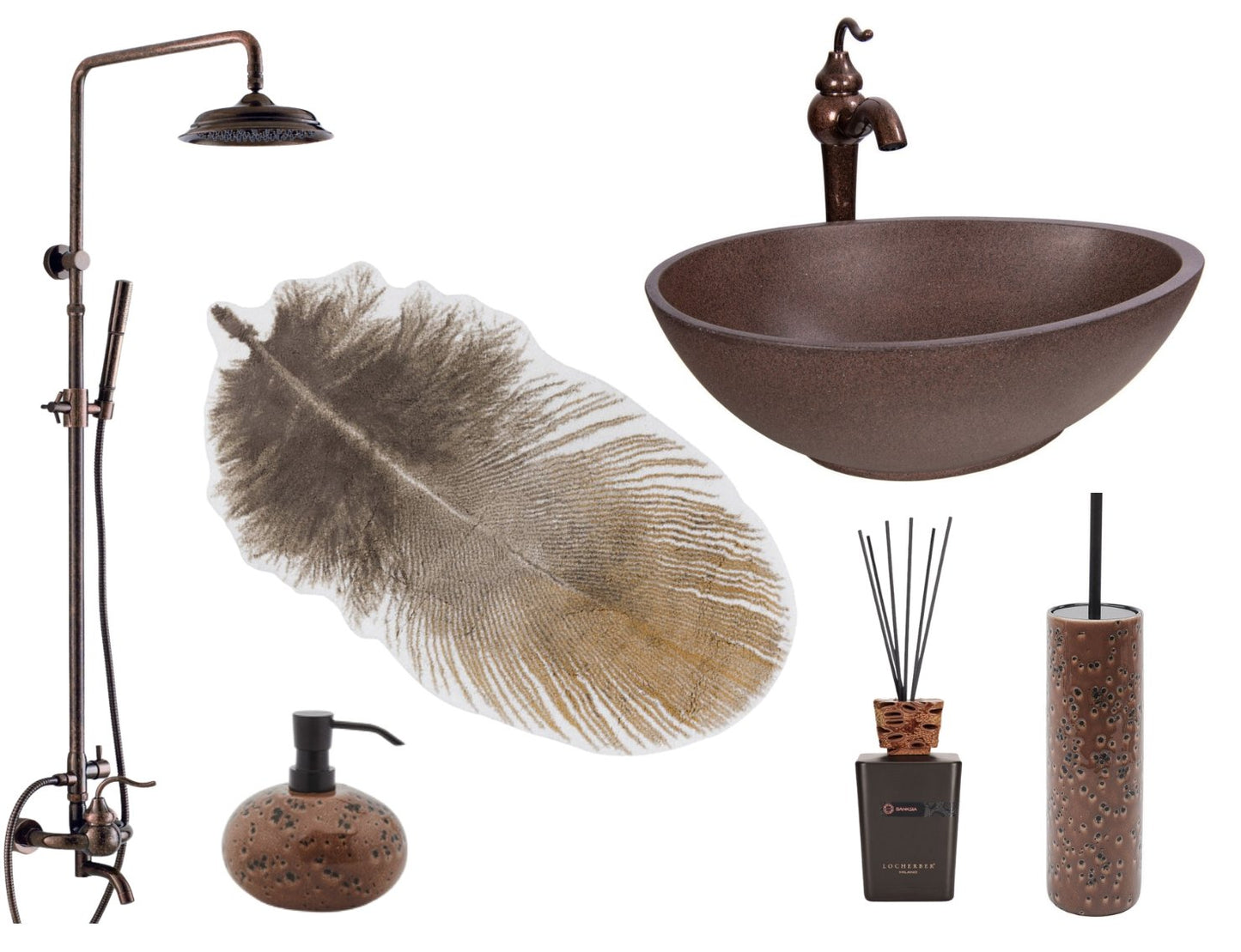 Antique Copper Bathroom Concealed Shower Set - |VESIMI Design| Luxury and Rustic bathrooms online