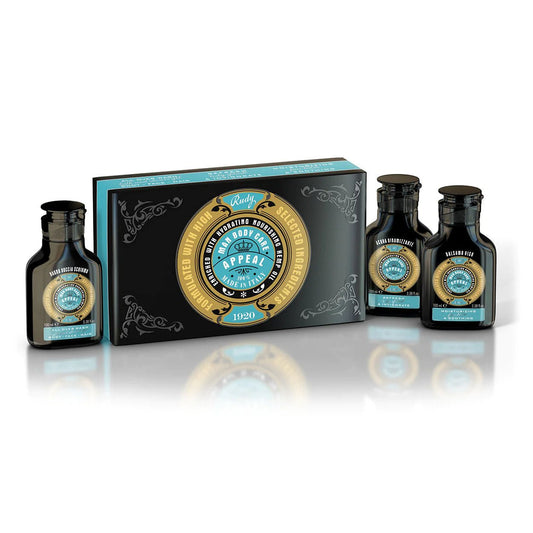 Rudy Profumi Cestovní sada pro muže Appeal, 3 x 100 ml, All-Over Wash, Body Splash, Face Balm, vůně bergamot a tymián, Waterfall Bathrooms