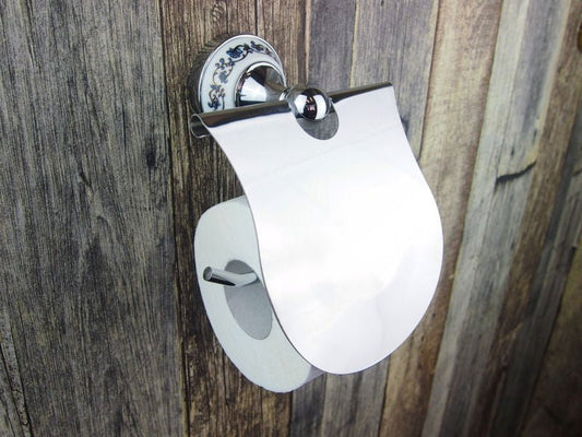 Chromový nástěnný držák na toaletní papír s keramickým dekorem Lavande Waterfall Bathrooms