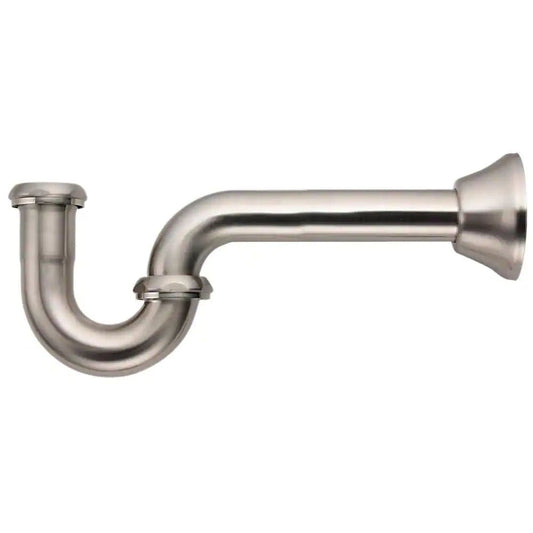 Designový umyvadlový sifon typu P v provedení broušeného niklu Industrial Waterfall Bathrooms