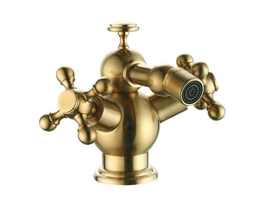 Luxusní kohoutková bidetová baterie v matném saténovém zlatě Waterfall Bathrooms