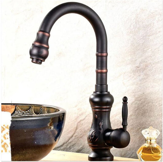 Vysoká retro páková baterie Provence v tmavém provedení olejem gumovaný bronz s měděným nádechem Waterfall Bathrooms