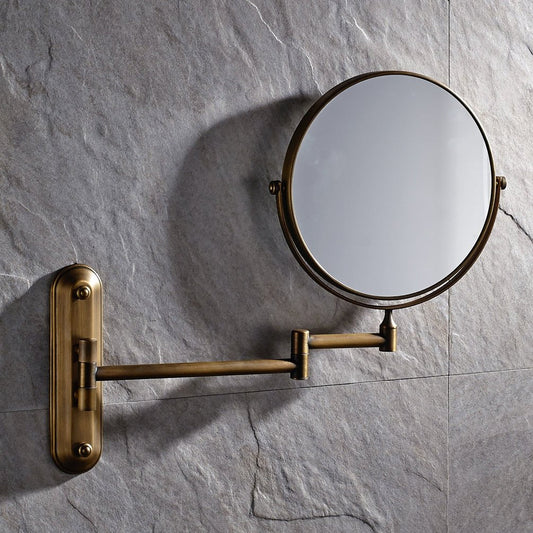 Oboustranné nástěnné kosmetické zrcátko se zvětšením 3x v barvě antický bronz Waterfall Bathrooms