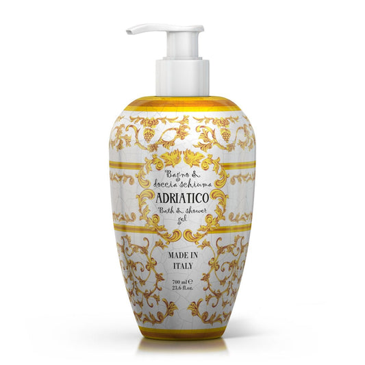 Sprchový gel a pěna do koupele Rudy Profumi Adriatico, s vůní Ambry a Bílých květů, 700 ml, Waterfall Bathrooms.