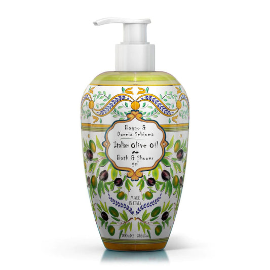 Sprchový gel a pěna do koupele Rudy Profumi Italian Olive Oil, Ginger & Rhubarb, 700 ml, Waterfall Bathrooms.