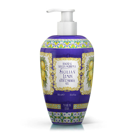 Sprchový gel a pěna do koupele Rudy Profumi Majolica, s vůní sicilského citronu, 700 ml, Waterfall Bathrooms.