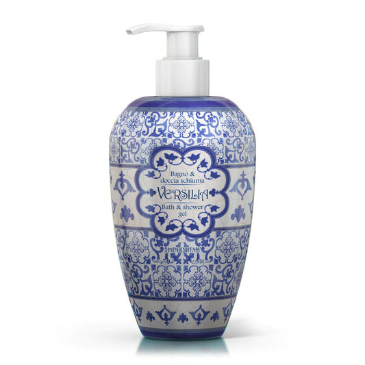 Sprchový gel a pěna do koupele Rudy Profumi Versilia, s vůní Frézie, Fialky a Cedrového dřeva, 700 ml, Waterfall Bathrooms.