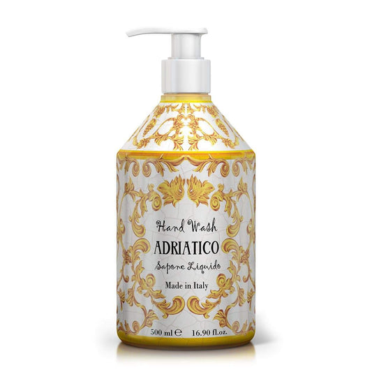 Tekuté mýdlo na ruce Rudy Profumi Adriatico, s vůní Ambry, Vzácného dřeva a Otočníku, 500 ml, Waterfall Bathrooms.