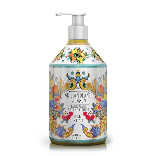 Tekuté mýdlo na ruce Rudy Profumi Sicilian Orange Blossom, s vůní Pomerančového Květu, 500 ml, Waterfall Bathrooms.