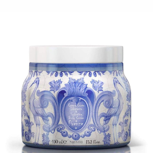 Hydratační tělový krém Rudy Profumi Firenze, s vůní Bílých Květů a Ambry, 450 ml, Waterfall Bathrooms.